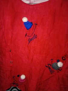Red &amp; Striped Girls&#39; Top