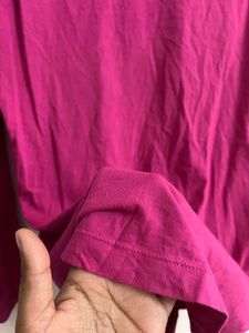 Pink v- neck Printed Top