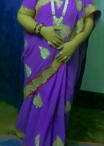 Embroidered Purple Saree