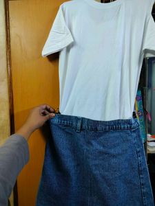 Denim Skirt &amp; Tee Set