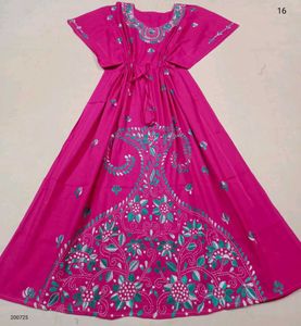 Kantha Stitched Kaftan Night Gown