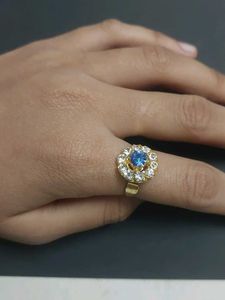 Blue Diamond Jewellery Set With Ring