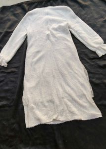 korean fur White Dress