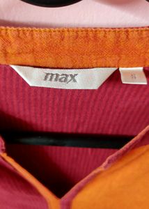 Red And Orange Long Sleeves Kurta With Pocket!