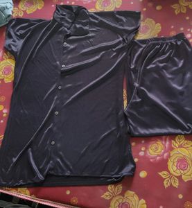 Black Shirt Pyjama Night Suit