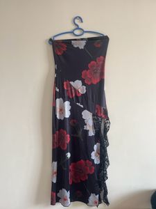 Newme Asia Tube Maxi Bodycon Black Floral Dress