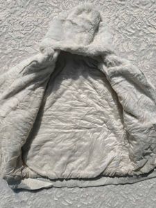 Fuzzy White Hooded Jacket