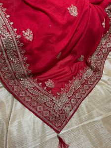 Heavy Red wedding wear saree