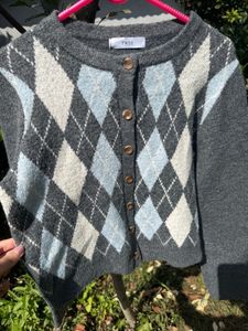 Argyle Knit Cardigan