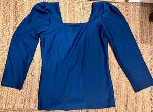 Blue Long Sleeve Top