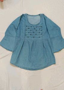 Cute Denim Top For Girls