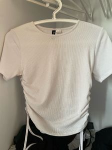 H&M White Ribbed Top