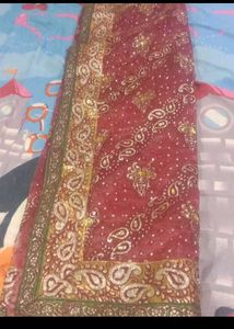 organza wedding saree