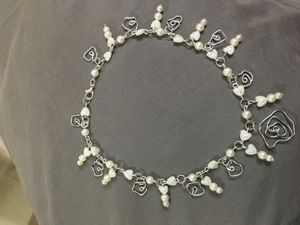 Wimsical Flower&amp;Pearl Heart Necklace/earrings Set
