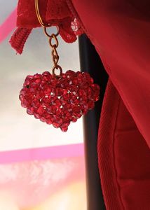 Red Crystal Heart Keychains