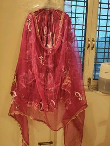 Aachho Magenta Pink Hand-painted Lehenga Set