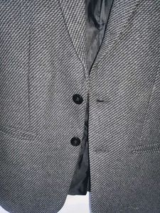 Grey Textured Formal Blazer