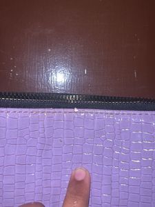 Lilac Croc Embossed Shoulder Bag