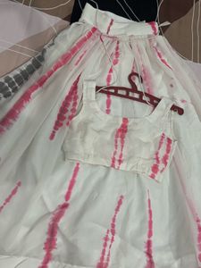 Pink Tie-Dye Lehenga Choli Set