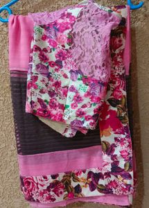 Floral Print Saree