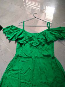 Green Off-Shoulder Dress