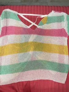 Crop Knitted See Through Sweater