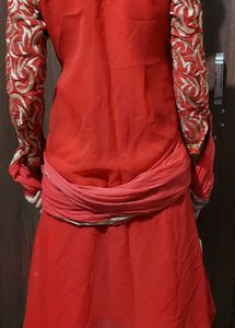 Red Embroidered Kurta Set
