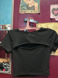 Ribbed Cutout Top