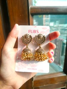 Gold Jhumka Earrings