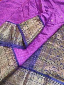 purple and navy blue Dharmavaram Pattu