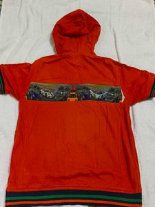 Boys Orange Hooded T-Shirt &amp; Tee Set