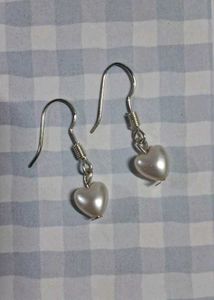 Heart Pearl Drop Earrings