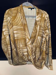 Patterned Wrap Blouse