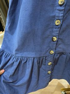 Corduroy Blue Button-Down Dress