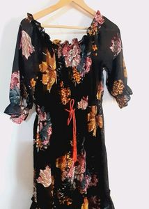 Colourful Black Dress