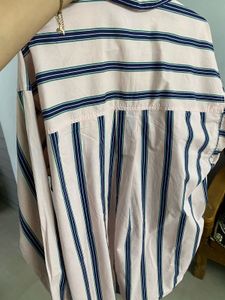 Striped Button-Down oversized women shirt