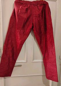 Gold Sleeveless Jacket With Rad Kurta &amp; Pajama