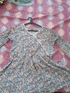 Floral Print Blue Dress