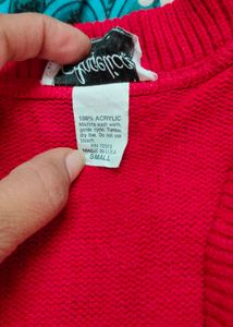 V Neck Red Sweater