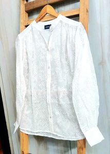 Elegant White Embroidered shirt Size-42-44