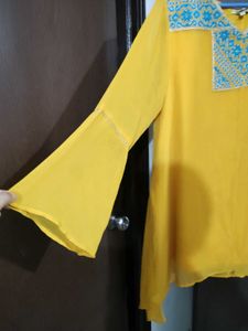 Global Desi Yellow Tunic Dress - Size Xl