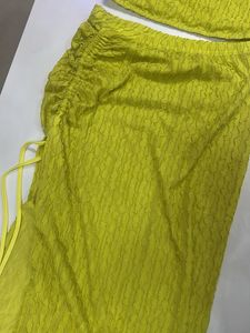 Yellow One Shoulder Fitted Co Ord Set