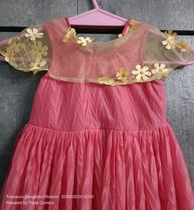 Stitched Frill Gown For Kids