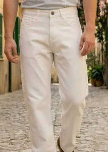 Off White Straight Leg Jeans