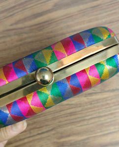 Multicolored Brocade Clutch - Factory Reject
