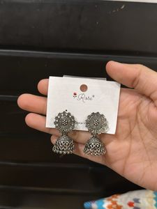 Silver Jhumka Earrings
