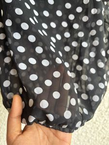 Cute Off The Shoulder Polka Dots MeshTor