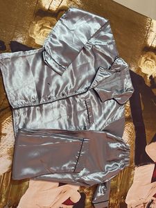 Silky Grey Pajama Set