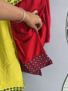 Yellow Embroidered Kurta Set (XXL)