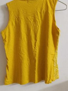 Yellow Printed Tank Top